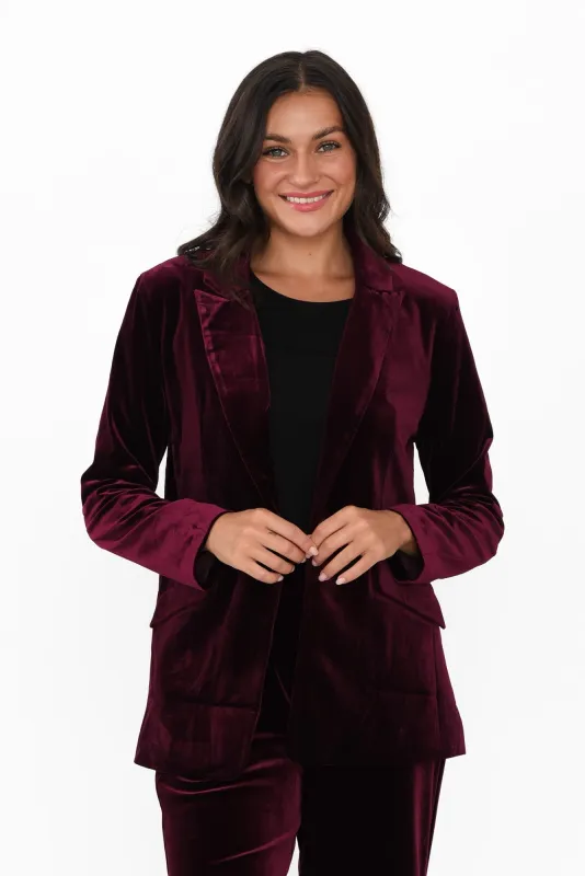 Mustang Sally Burgundy Velvet Jacket sold by Blue Bungalow