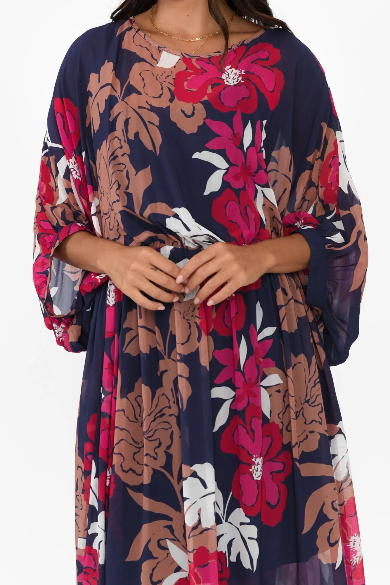 Magnetic Navy Floral Long Sleeve Dress sold by Blue Bungalow product image thumbnail 5