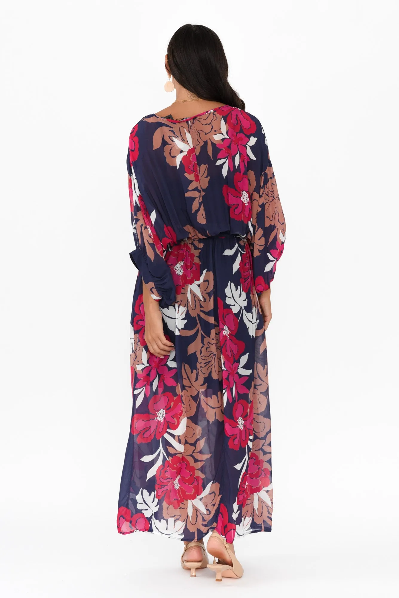 Magnetic Navy Floral Long Sleeve Dress sold by Blue Bungalow product image thumbnail 4