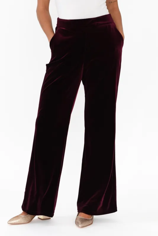 Mustang Sally Burgundy Velvet Pants sold by Blue Bungalow