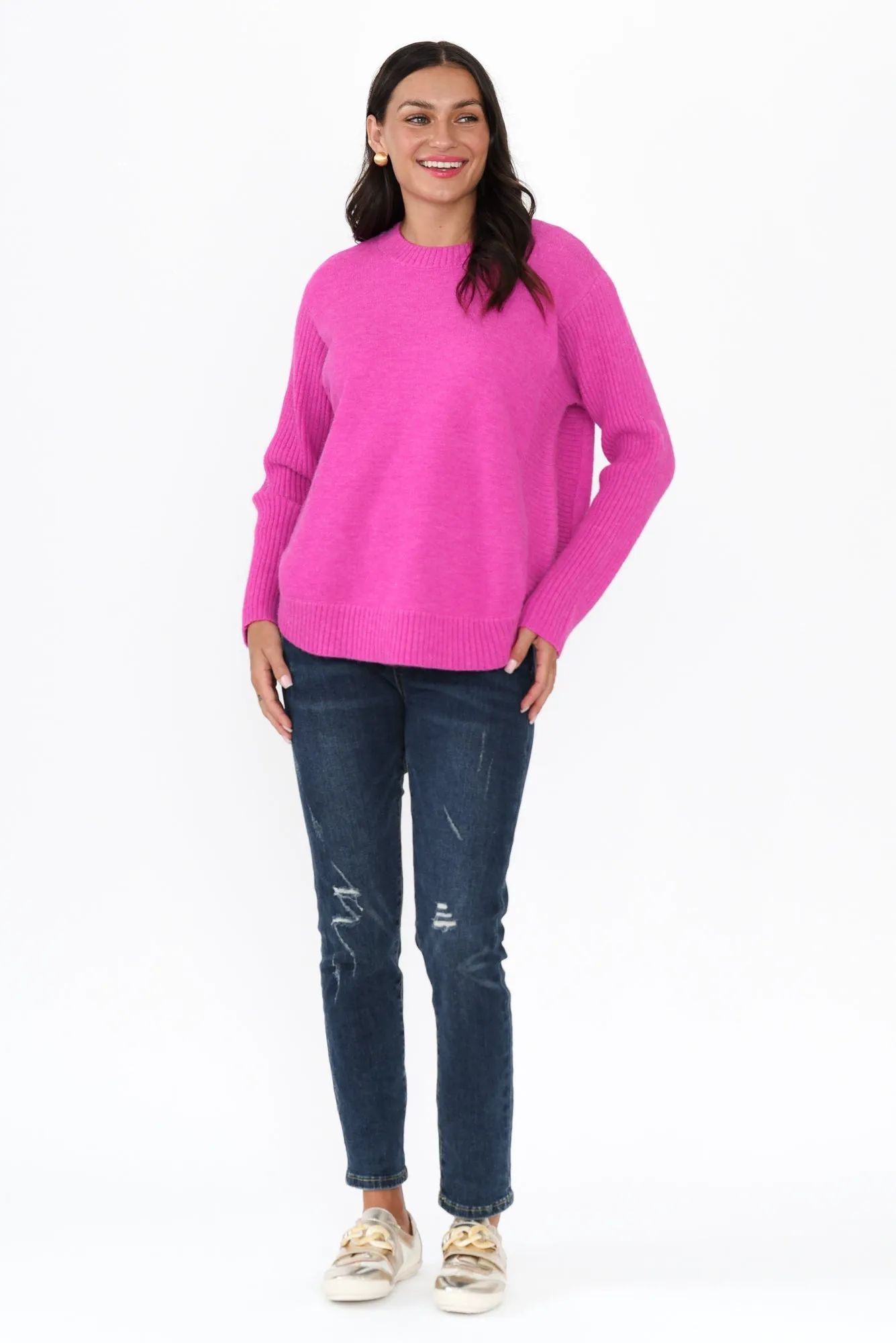 Soho Hot Pink Knit Jumper sold by Blue Bungalow product image thumbnail 2