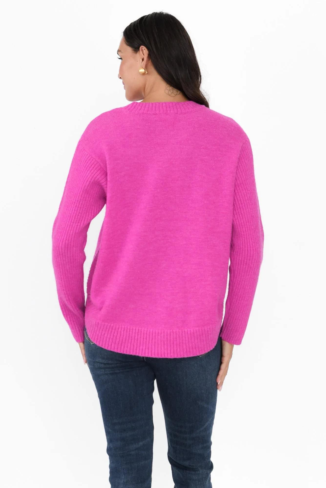 Soho Hot Pink Knit Jumper sold by Blue Bungalow product image thumbnail 4