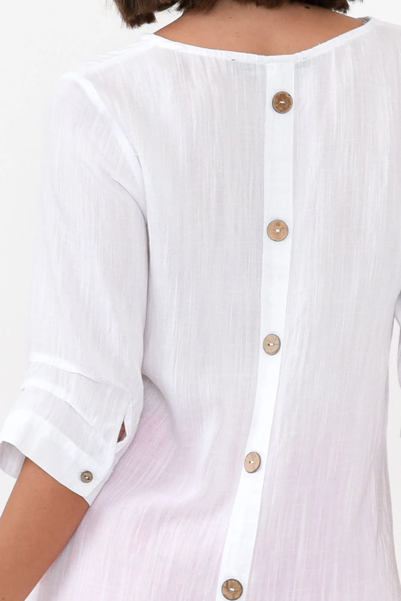 Gomez White Button Top sold by Blue Bungalow product image thumbnail 5