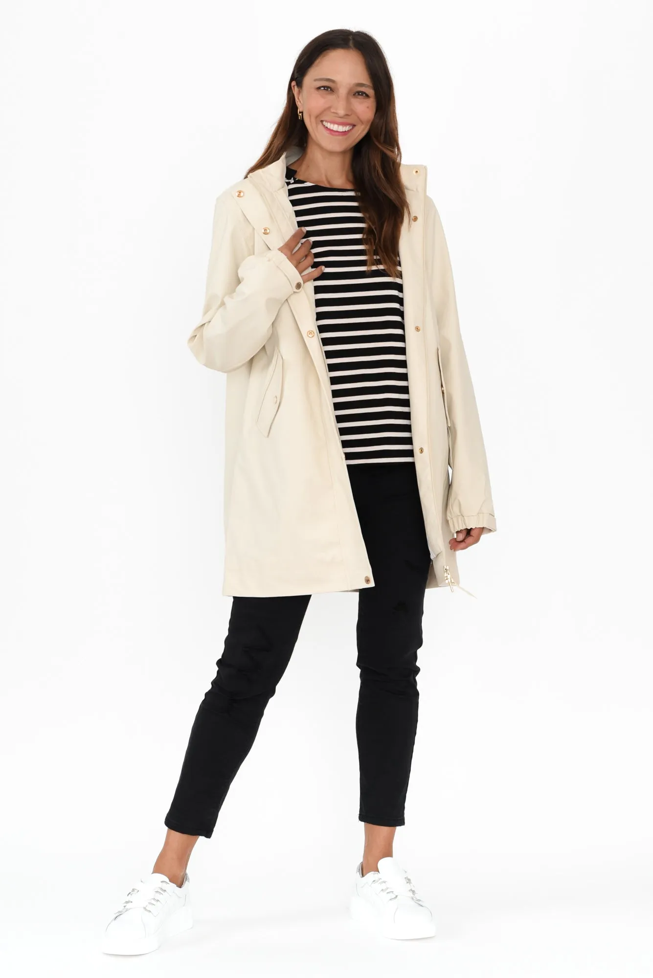 Anika Cream Hooded Raincoat sold by Blue Bungalow product image thumbnail 2