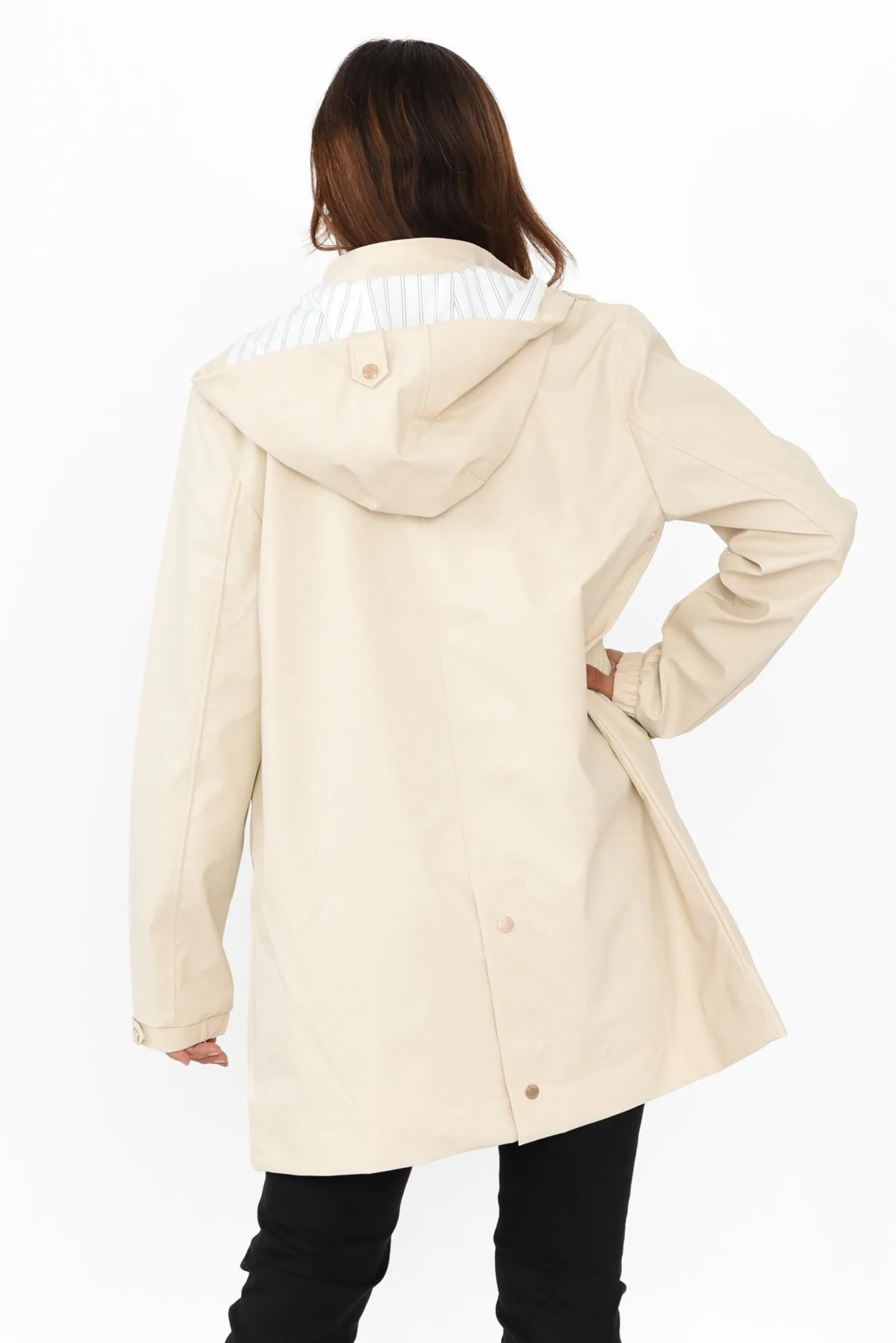 Anika Cream Hooded Raincoat sold by Blue Bungalow product image thumbnail 4