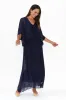 Kerry Navy Silk Gathered Dress sold by Blue Bungalow