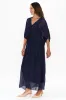 Kerry Navy Silk Gathered Dress sold by Blue Bungalow