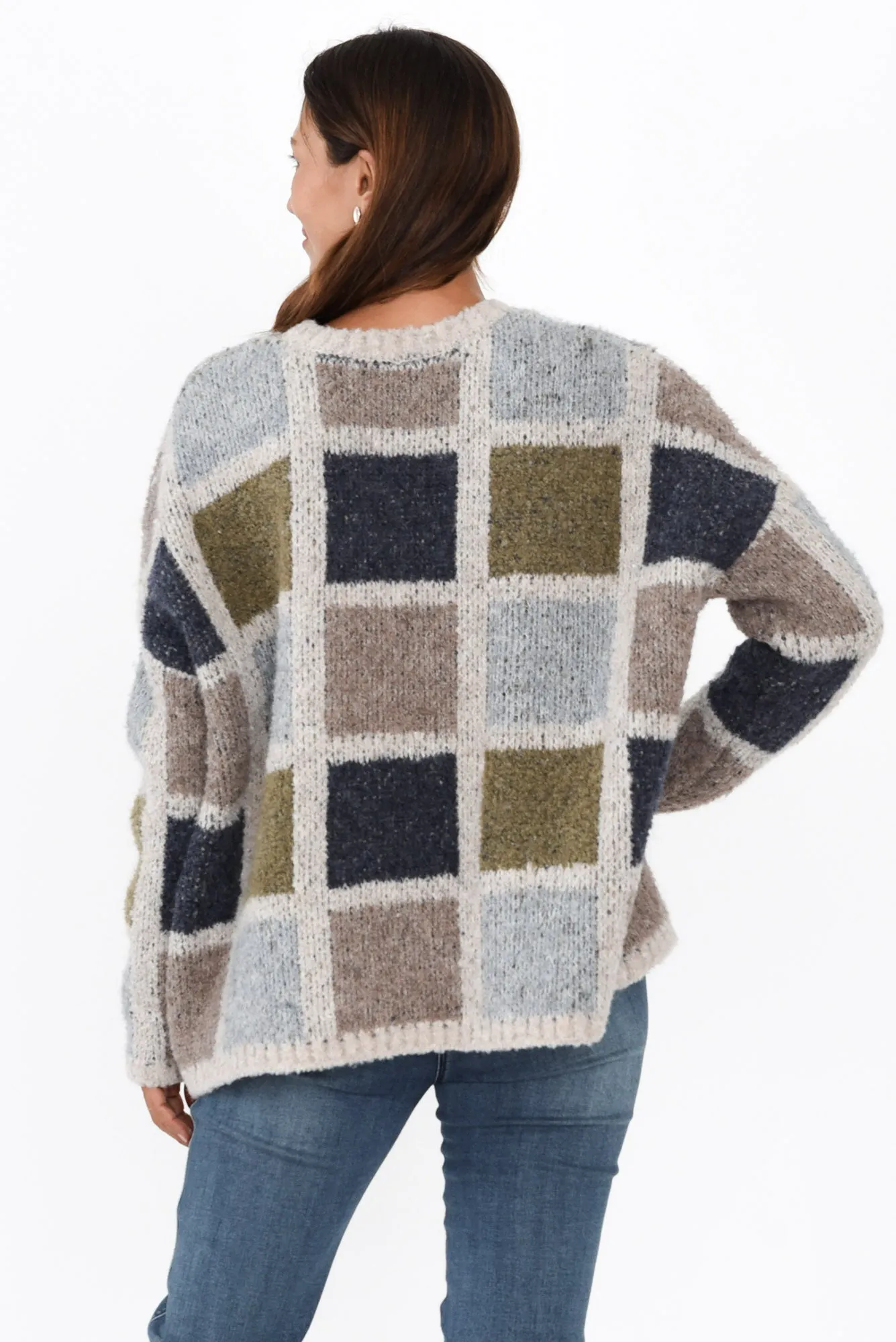 Payton Natural Check Box Jumper sold by Blue Bungalow product image thumbnail 4