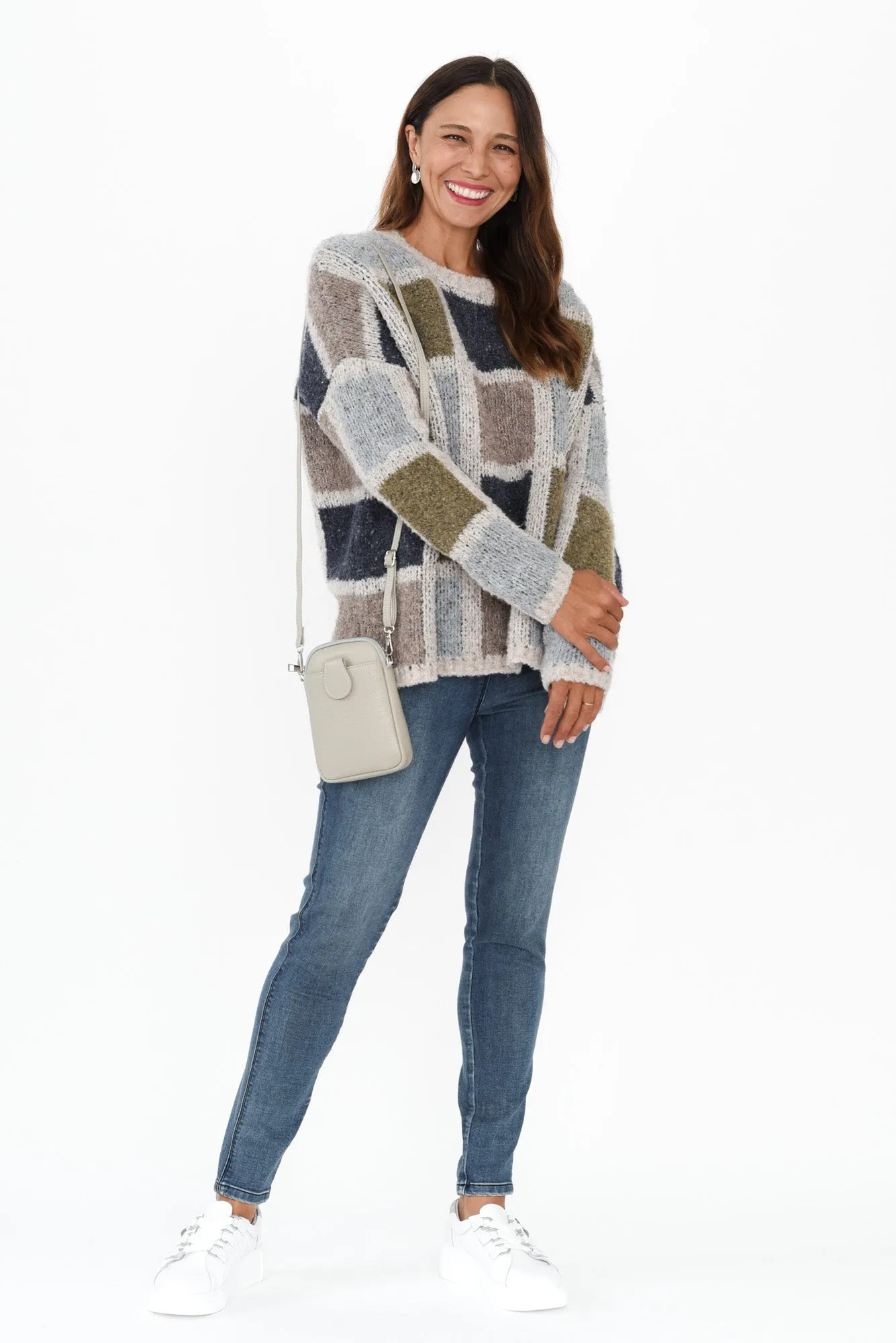 Payton Natural Check Box Jumper sold by Blue Bungalow product image thumbnail 2