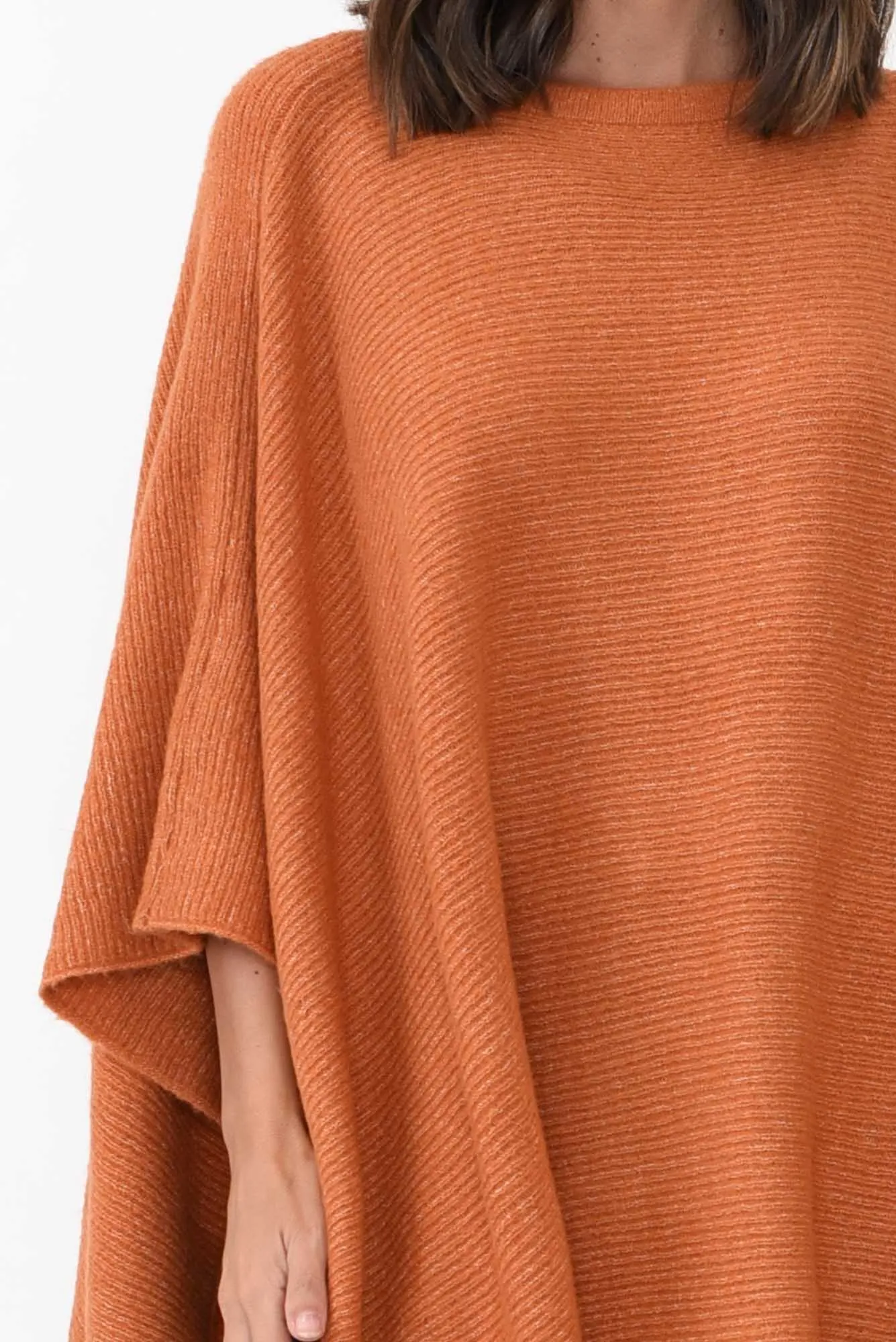 Addie Rust Wool Blend Poncho sold by Blue Bungalow product image thumbnail 4