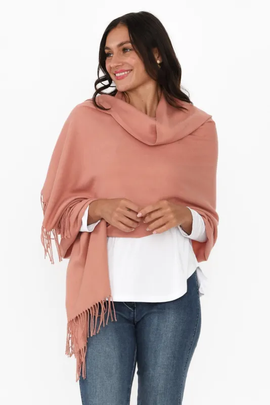 Heta Deep Blush Cotton Pashmina Scarf sold by Blue Bungalow