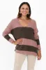 Isha Pink Stripe Side Split Jumper sold by Blue Bungalow