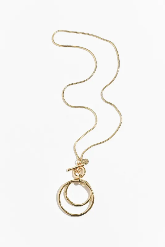 Surat Gold Circle Pendant Necklace sold by Blue Bungalow