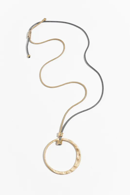 Sendai Gold Circle Pendant Necklace sold by Blue Bungalow