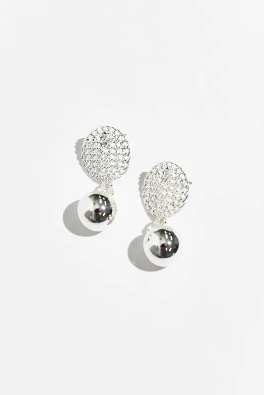 Hilma Silver Ball Drop Earrings sold by Blue Bungalow