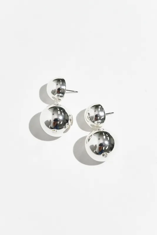 Fenton Silver Ball Drop Earrings sold by Blue Bungalow
