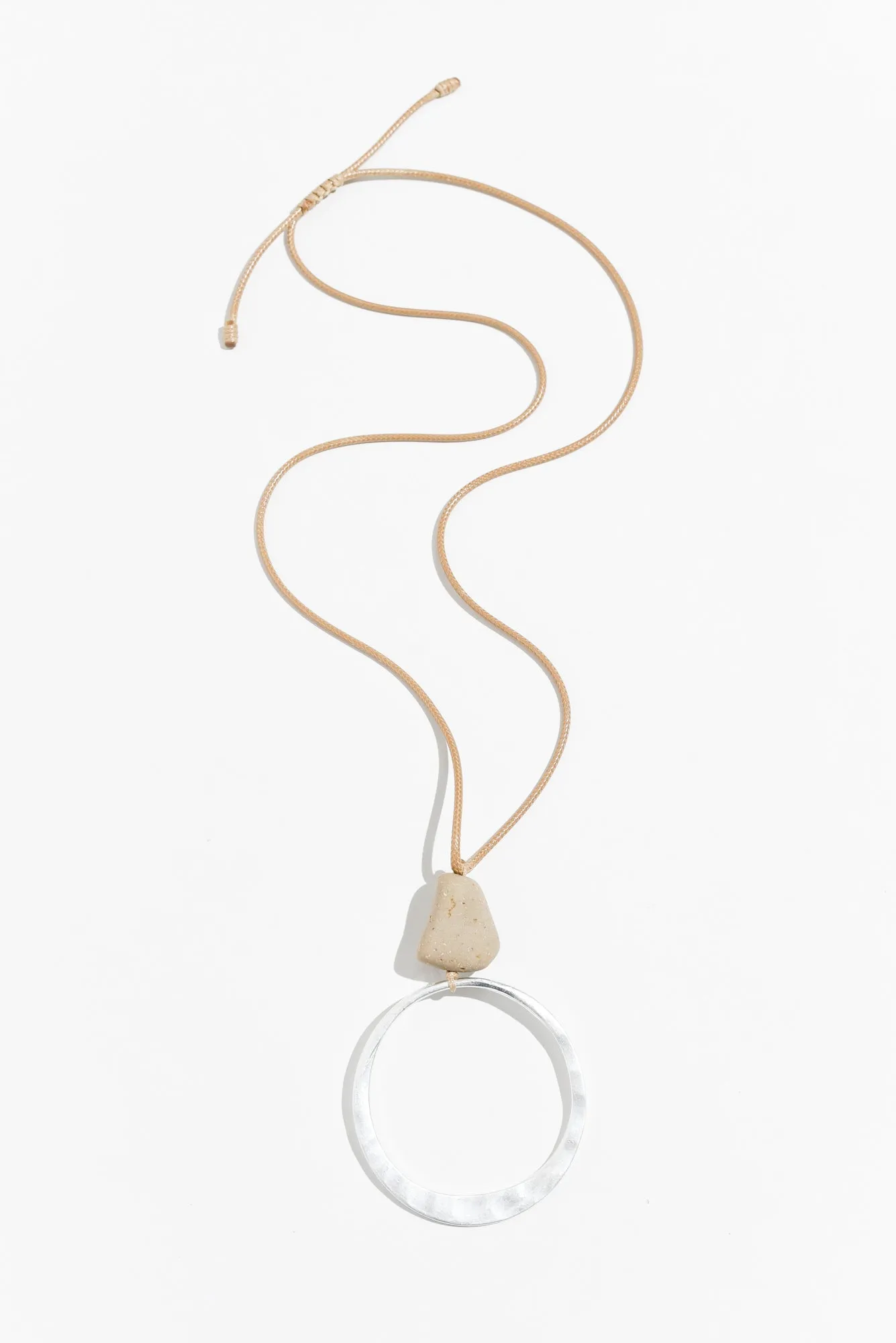 Goldie Silver Circle Pendant Necklace sold by Blue Bungalow