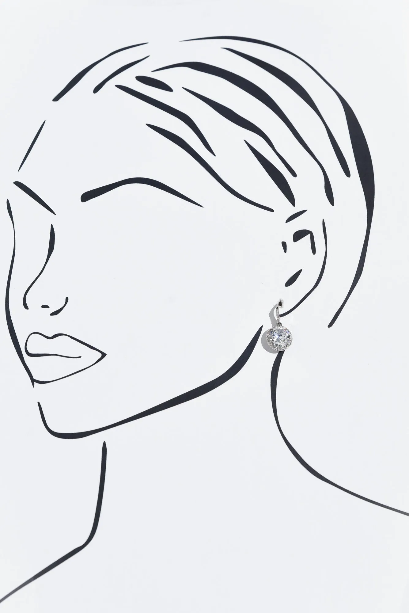 Merle Silver Diamante Drop Earrings sold by Blue Bungalow product image thumbnail 2