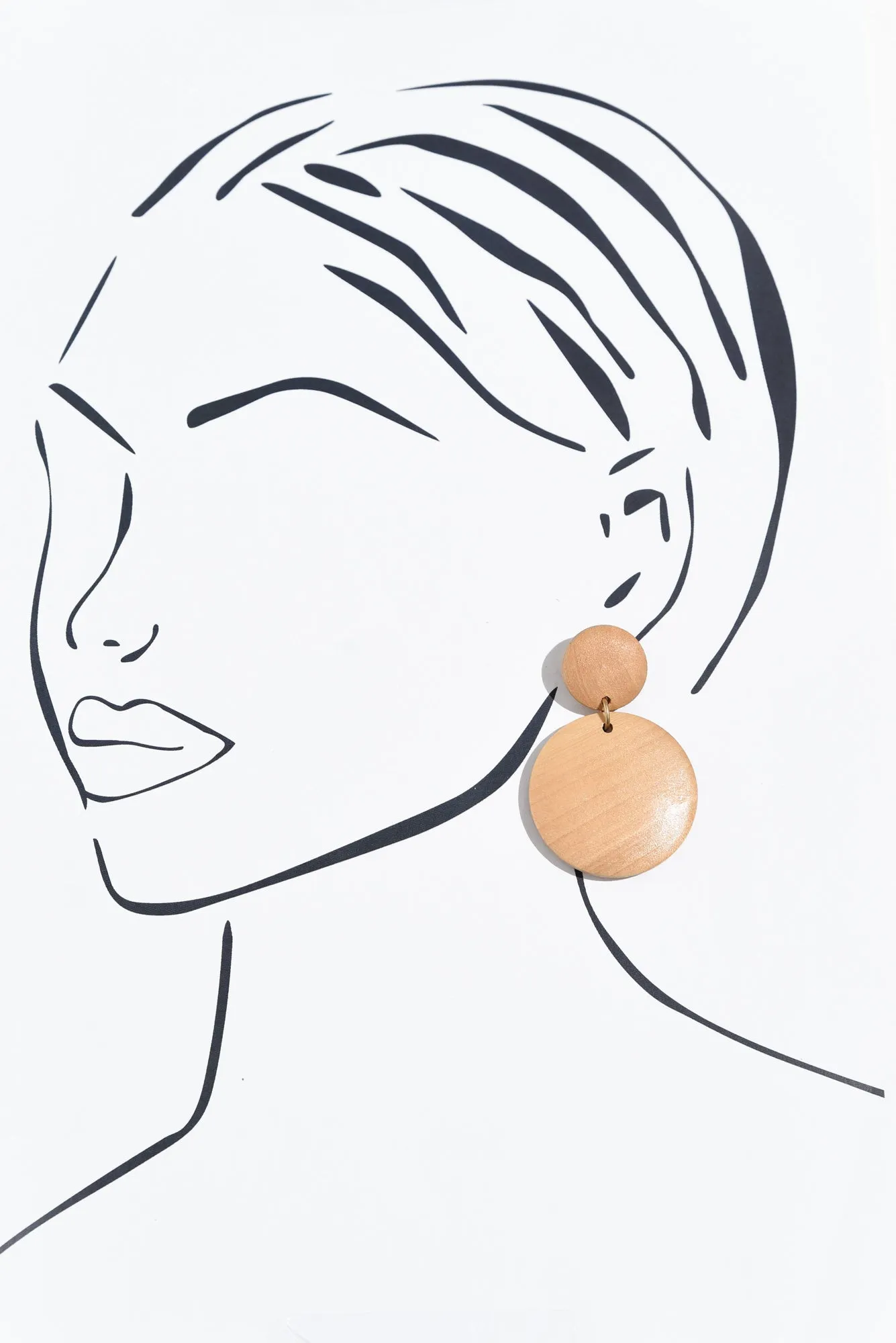 Akori Natural Wood Circle Earrings sold by Blue Bungalow product image thumbnail 2