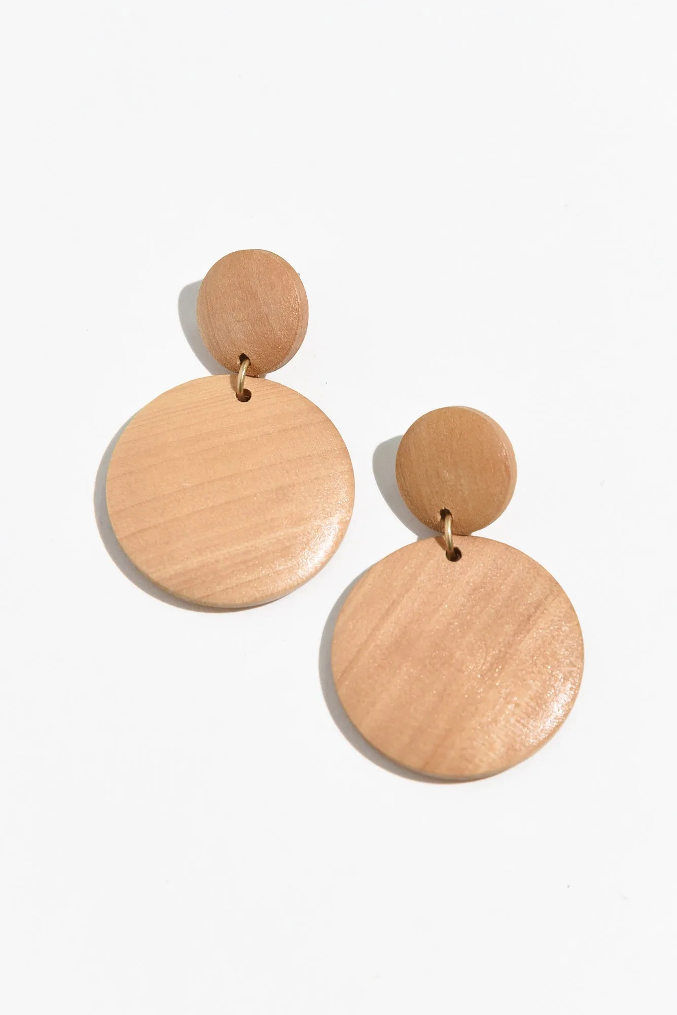 Akori Natural Wood Circle Earrings sold by Blue Bungalow