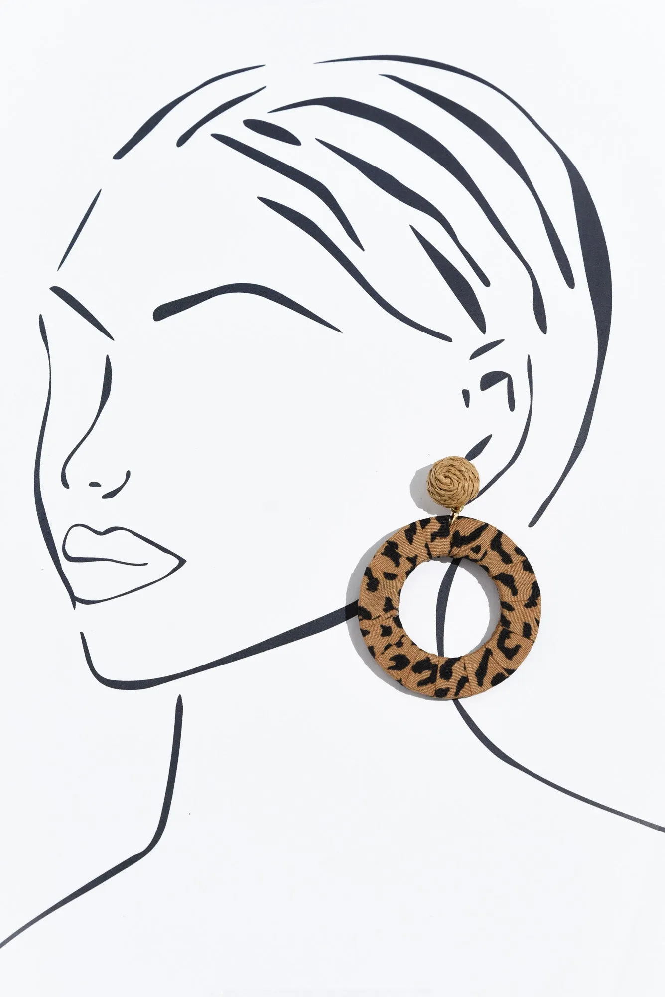 Zena Brown Leopard Drop Earrings sold by Blue Bungalow product image thumbnail 2
