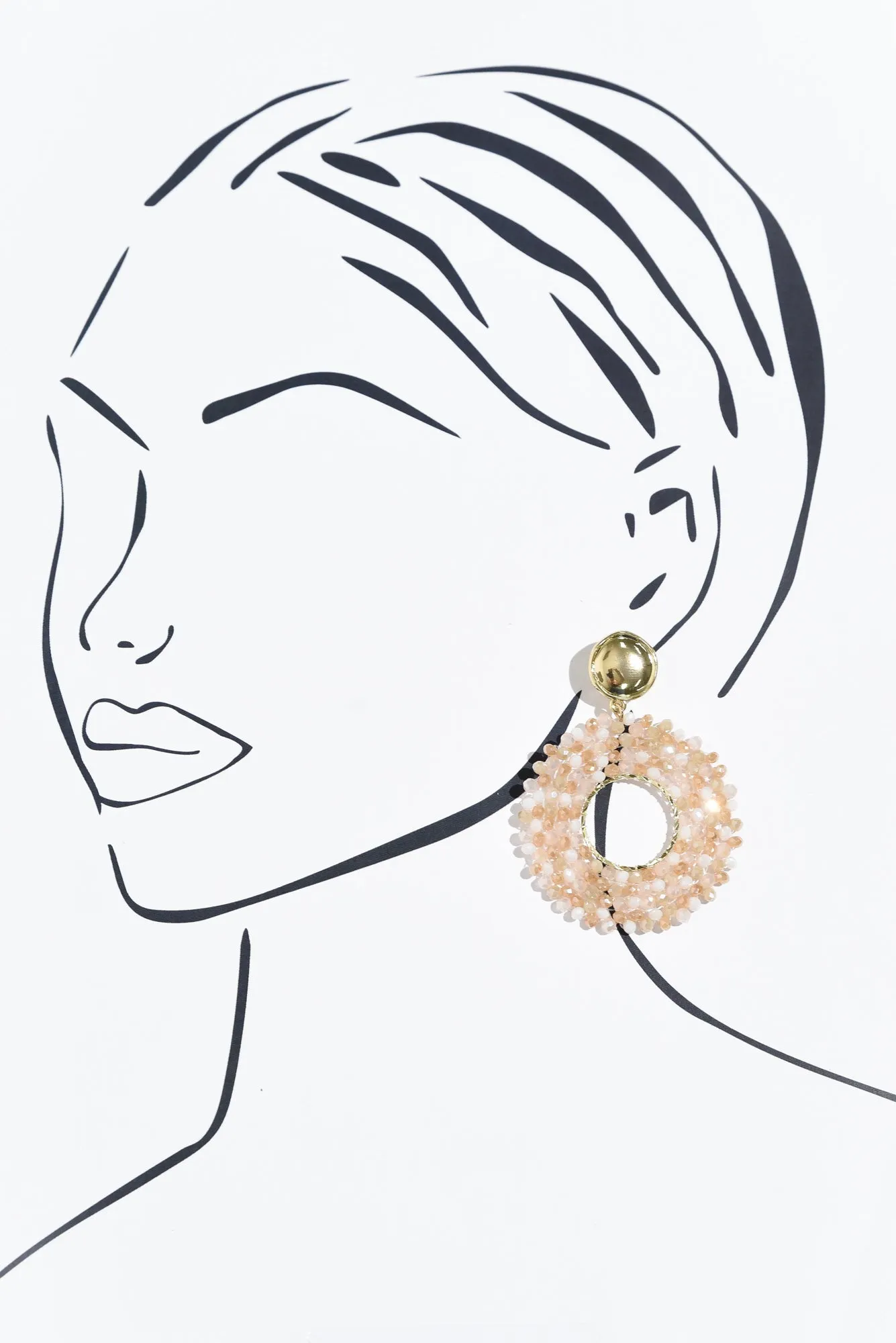 Jing Pink Bead Drop Earrings sold by Blue Bungalow product image thumbnail 2