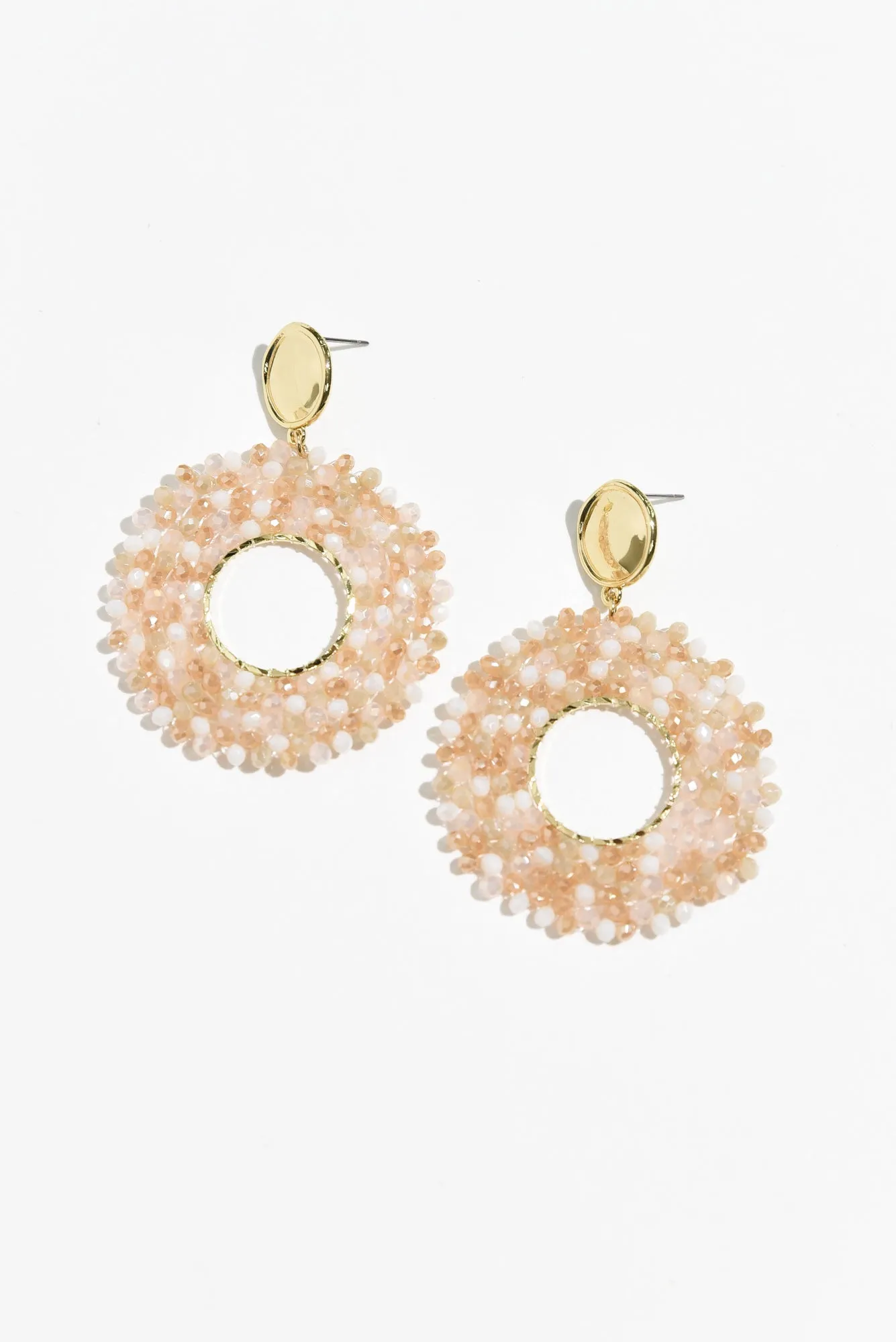 Jing Pink Bead Drop Earrings sold by Blue Bungalow