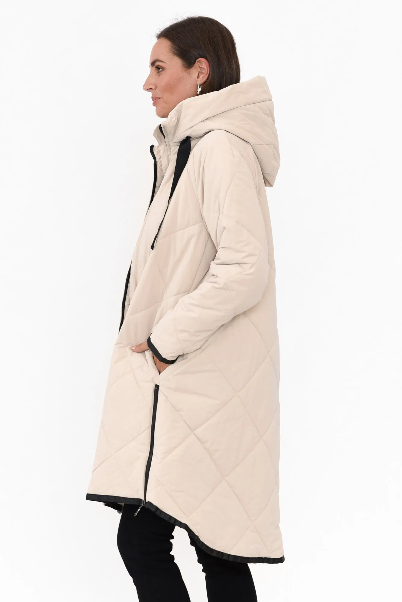 Ramsay Cream Quilted Puffer Coat sold by Blue Bungalow product image thumbnail 4