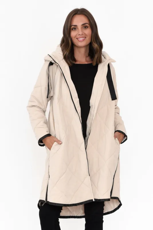Ramsay Cream Quilted Puffer Coat sold by Blue Bungalow