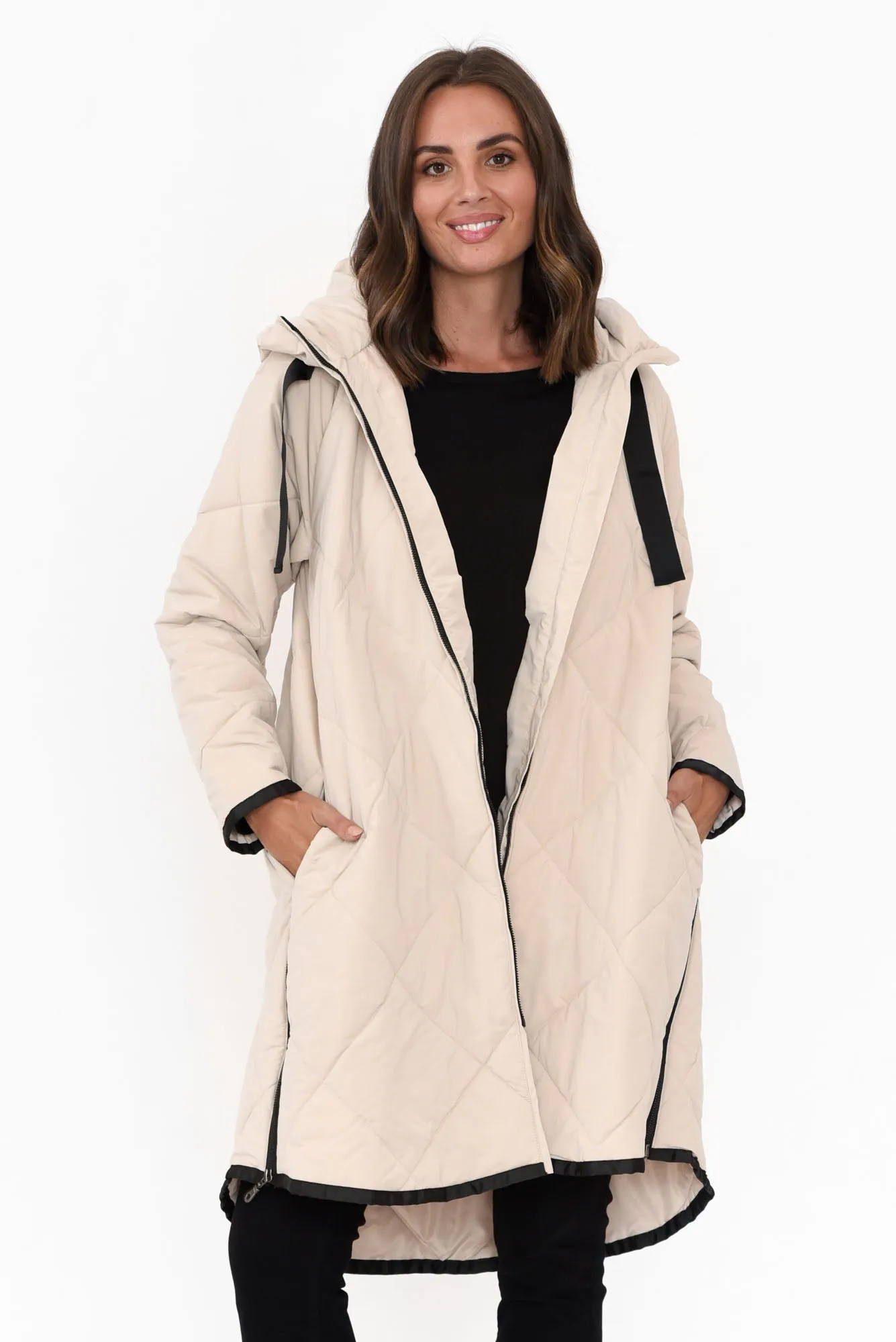 Ramsay Cream Quilted Puffer Coat sold by Blue Bungalow