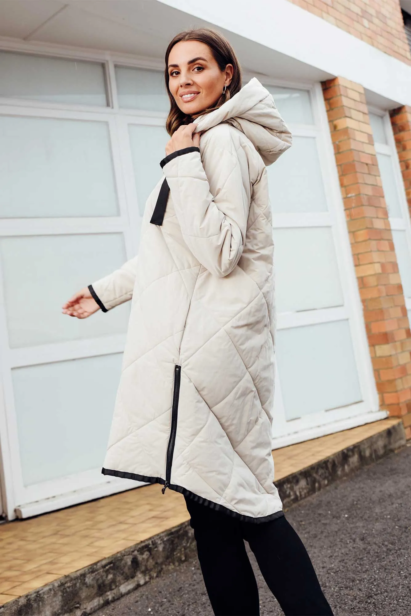 Ramsay Cream Quilted Puffer Coat sold by Blue Bungalow product image thumbnail 2