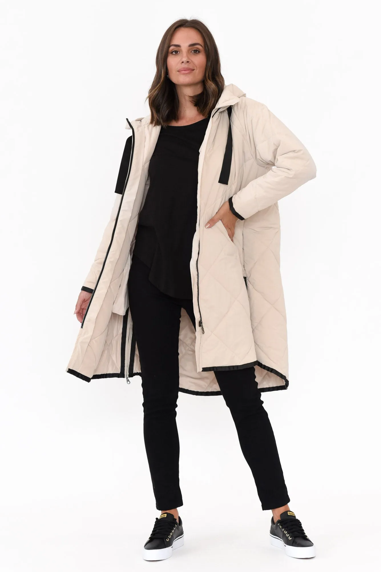 Ramsay Cream Quilted Puffer Coat sold by Blue Bungalow product image thumbnail 3