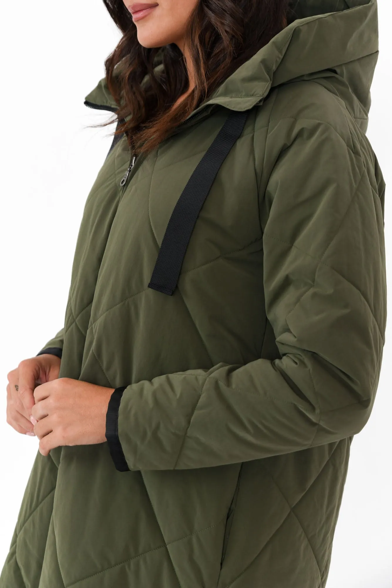 Ramsay Dark Green Quilted Puffer Coat sold by Blue Bungalow product image thumbnail 5