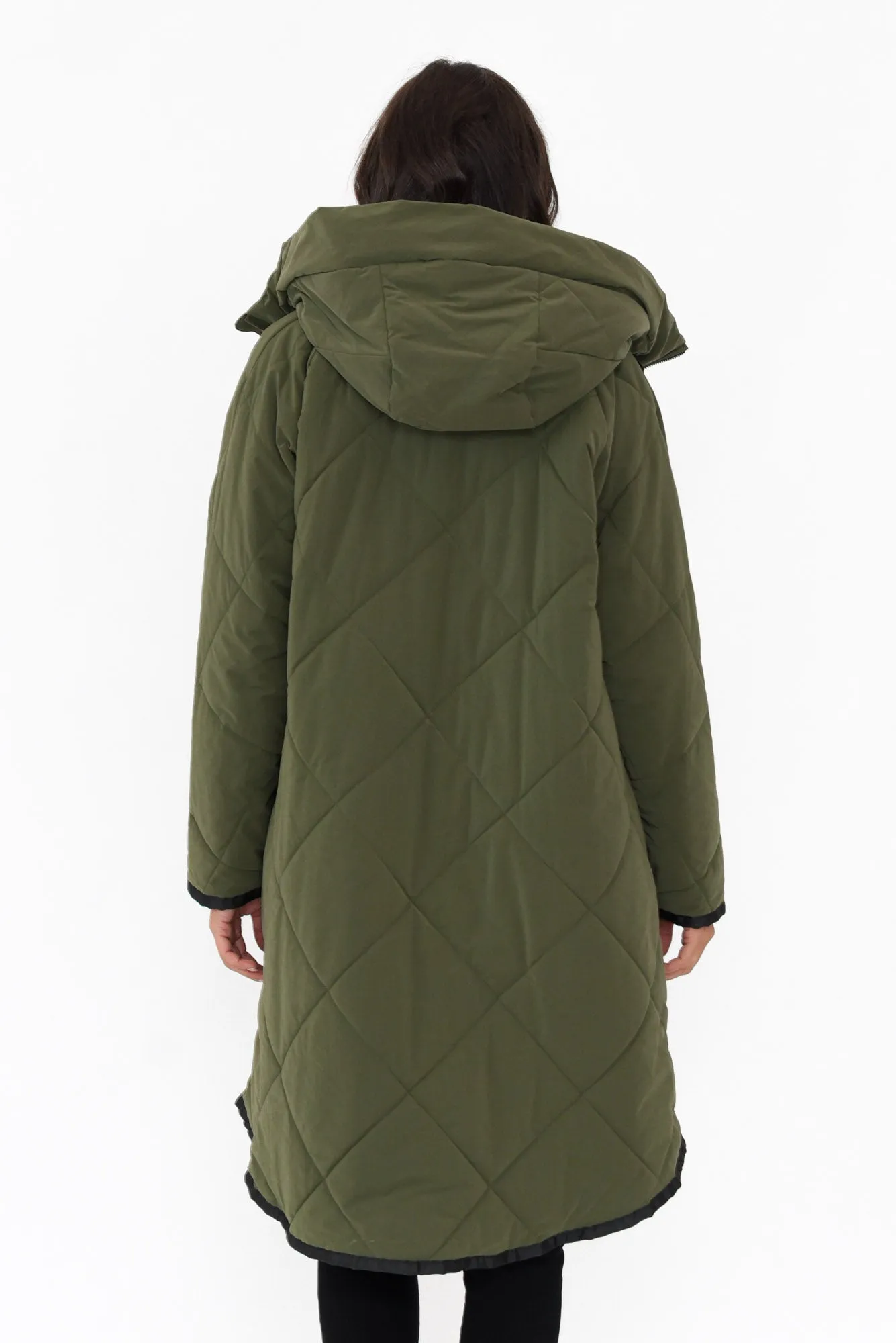 Ramsay Dark Green Quilted Puffer Coat sold by Blue Bungalow product image thumbnail 4