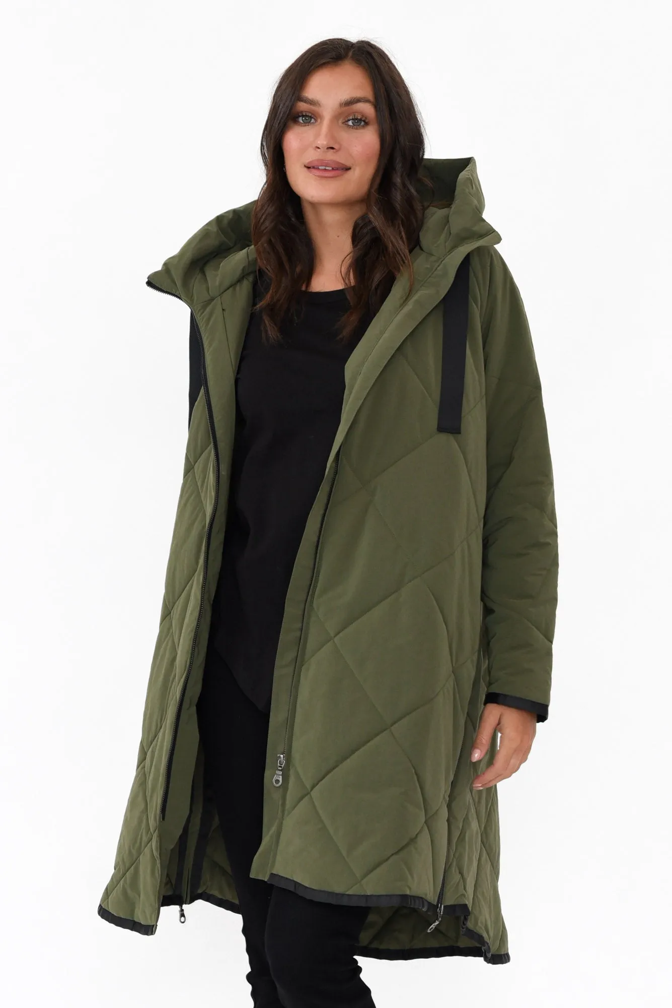Ramsay Dark Green Quilted Puffer Coat sold by Blue Bungalow