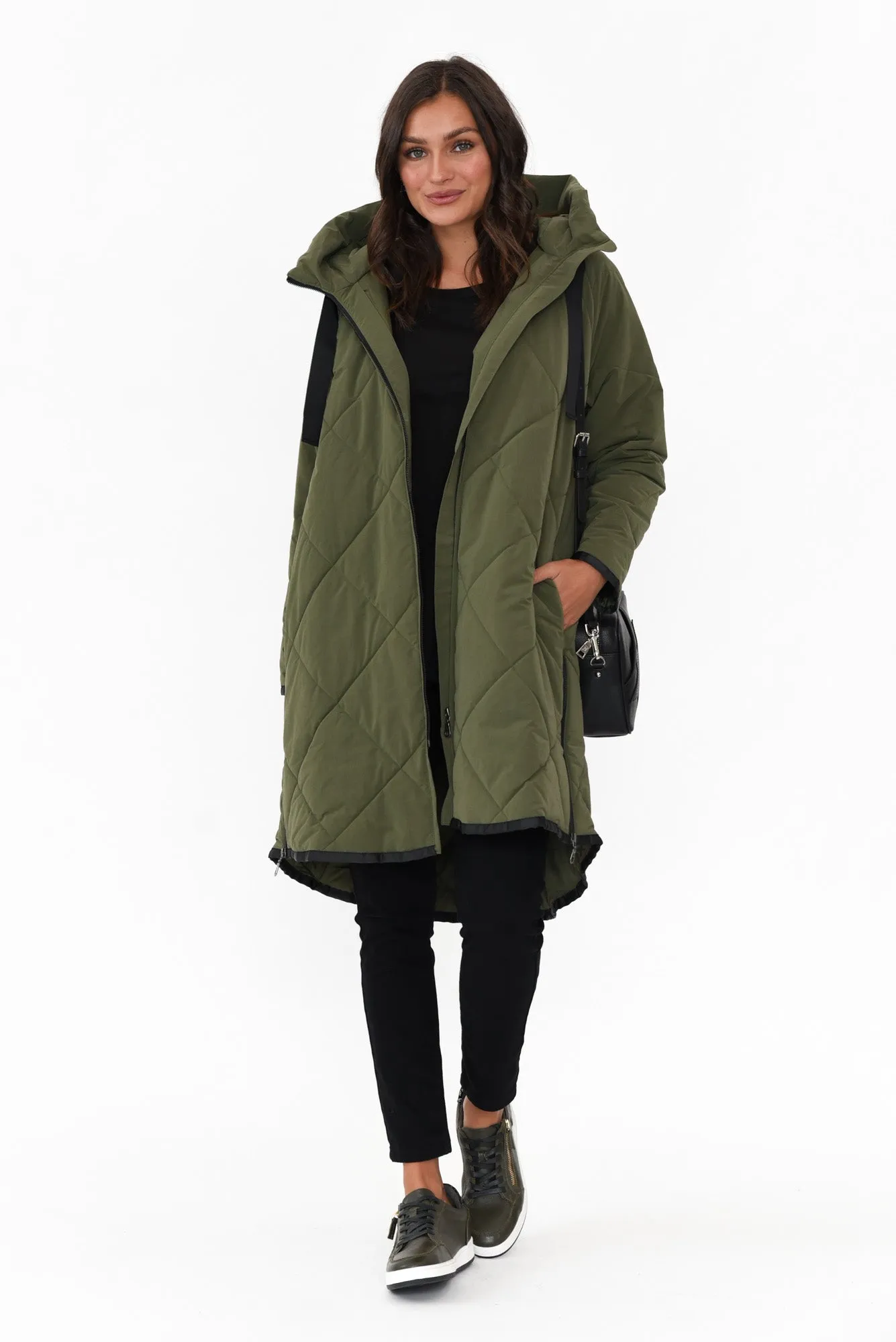 Ramsay Dark Green Quilted Puffer Coat sold by Blue Bungalow product image thumbnail 2