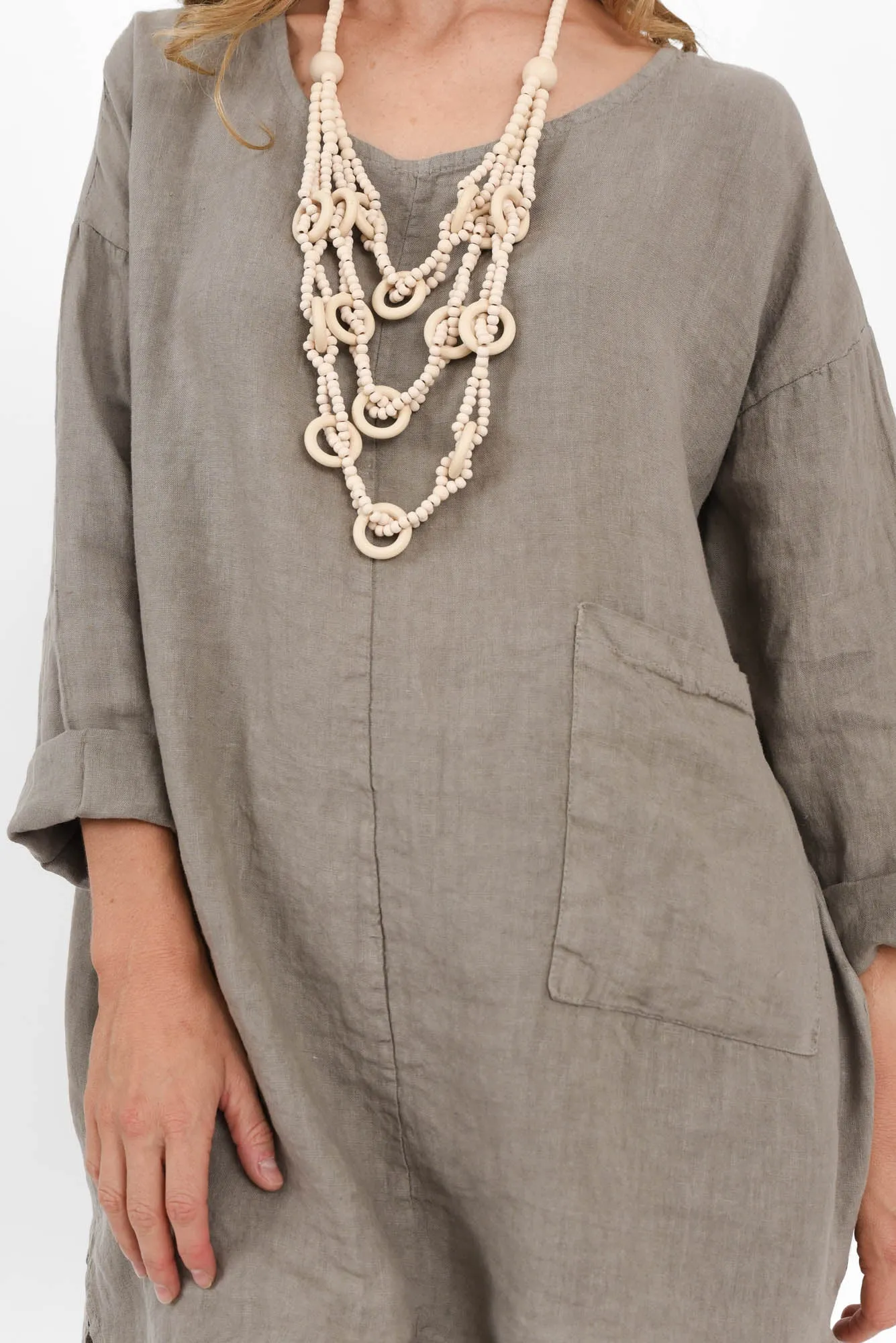 Holly Taupe Linen Pocket Tunic sold by Blue Bungalow product image thumbnail 5
