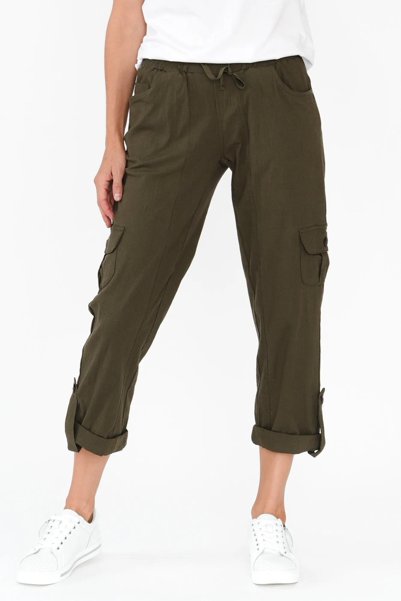 Colette Khaki Cargo Pants sold by Blue Bungalow