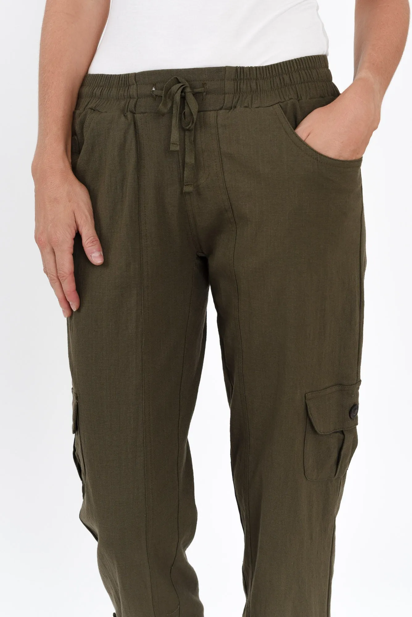 Colette Khaki Cargo Pants sold by Blue Bungalow product image thumbnail 5