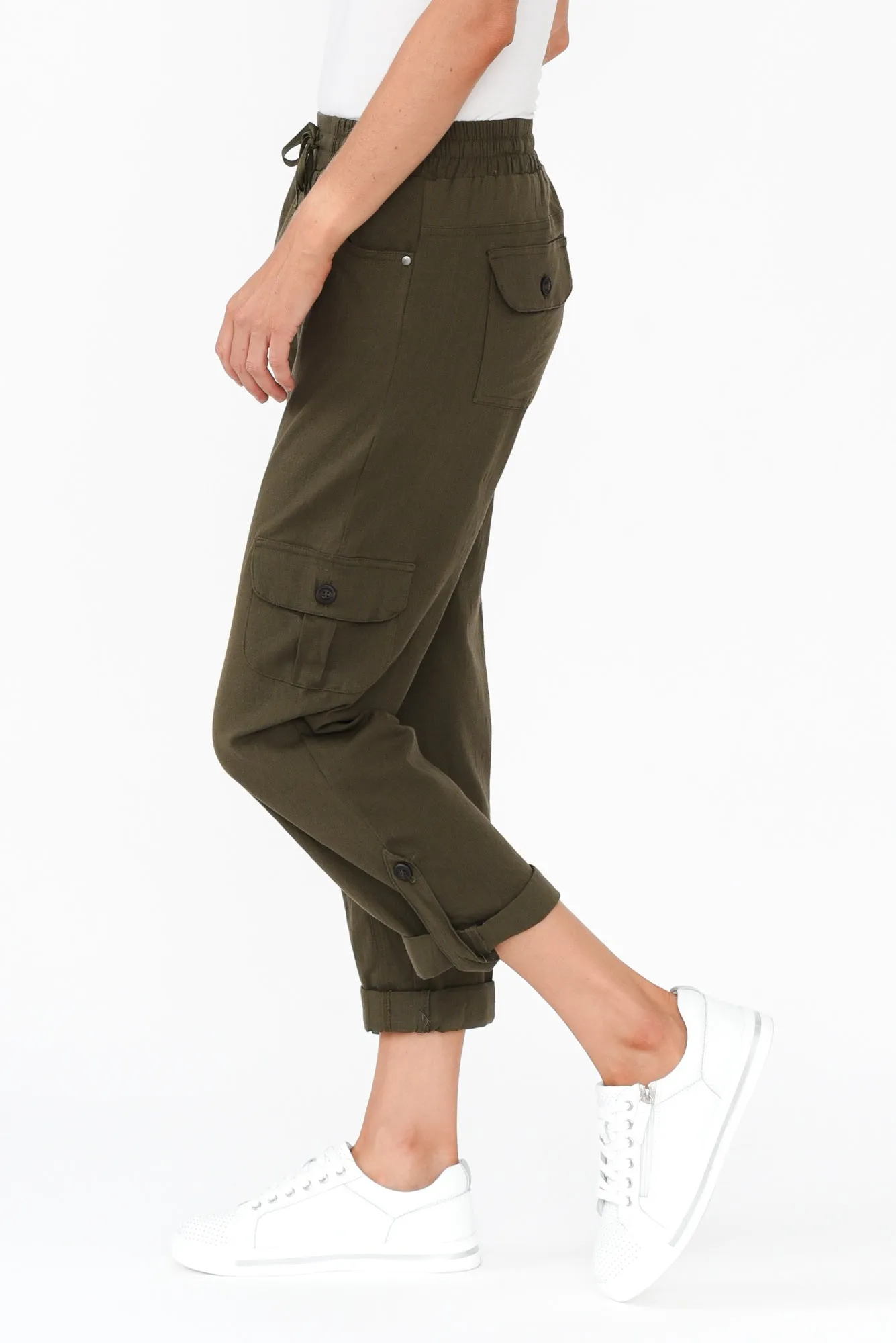Colette Khaki Cargo Pants sold by Blue Bungalow product image thumbnail 3