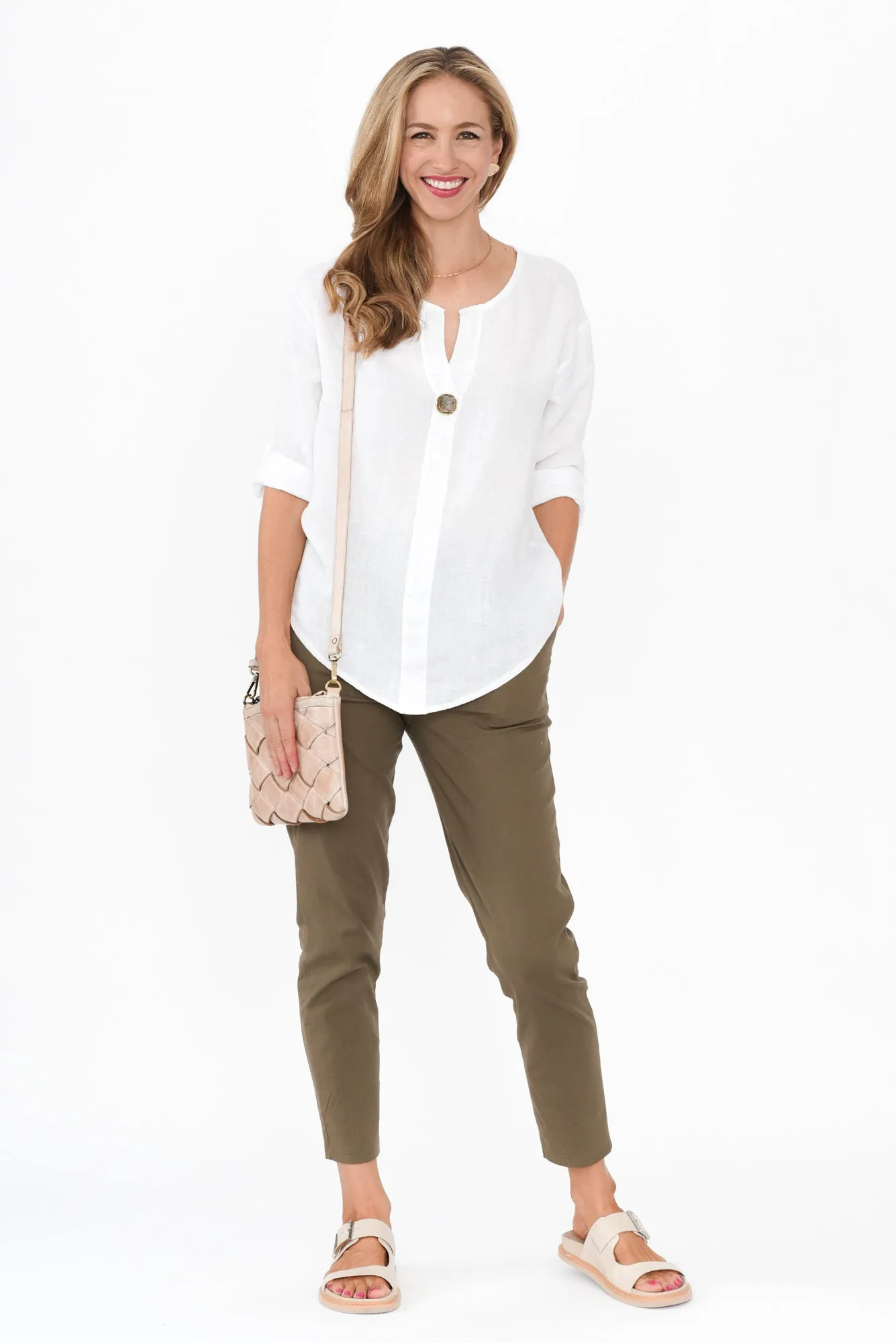 Montgomery Khaki Drawstring Pants sold by Blue Bungalow product image thumbnail 2