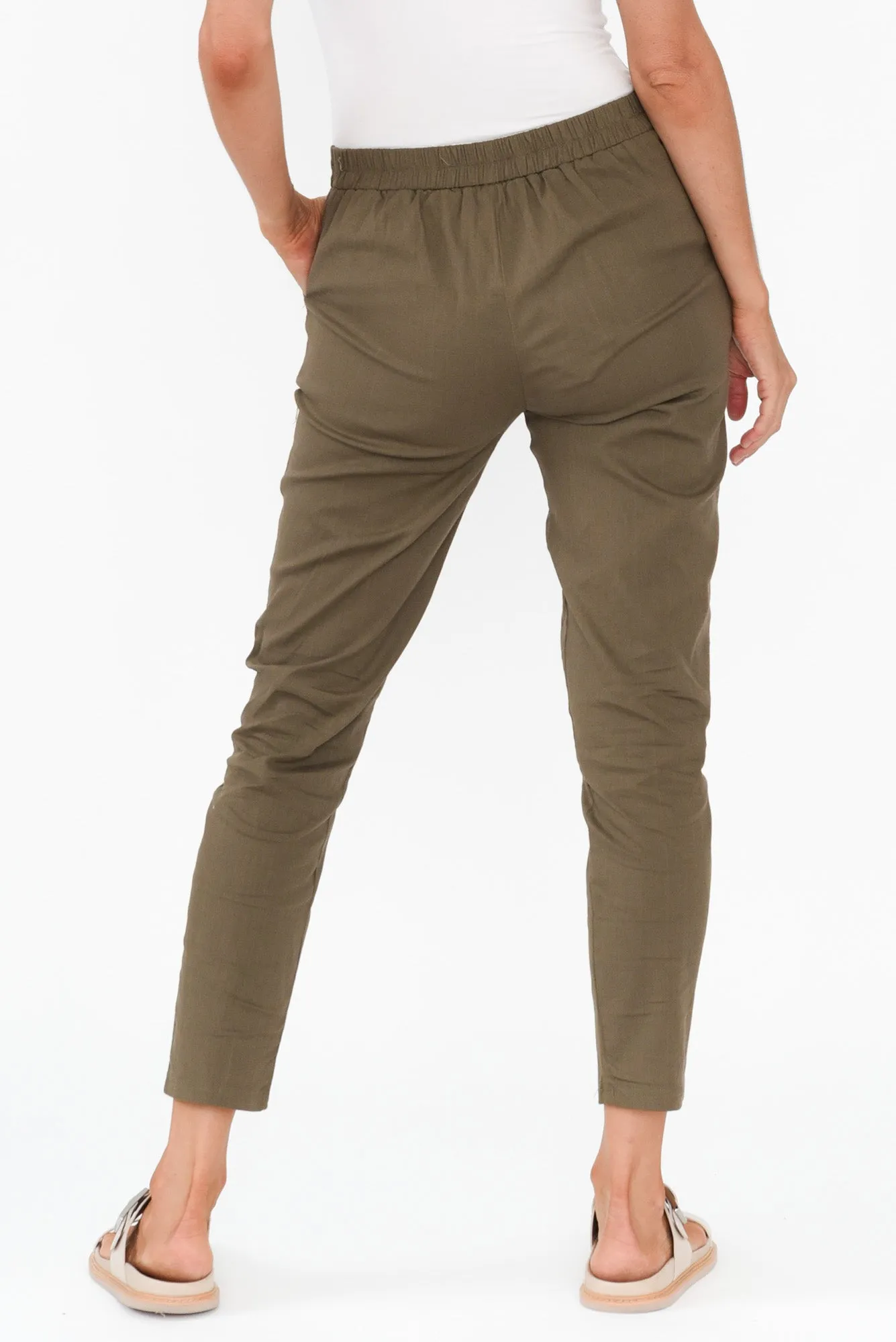 Montgomery Khaki Drawstring Pants sold by Blue Bungalow product image thumbnail 5