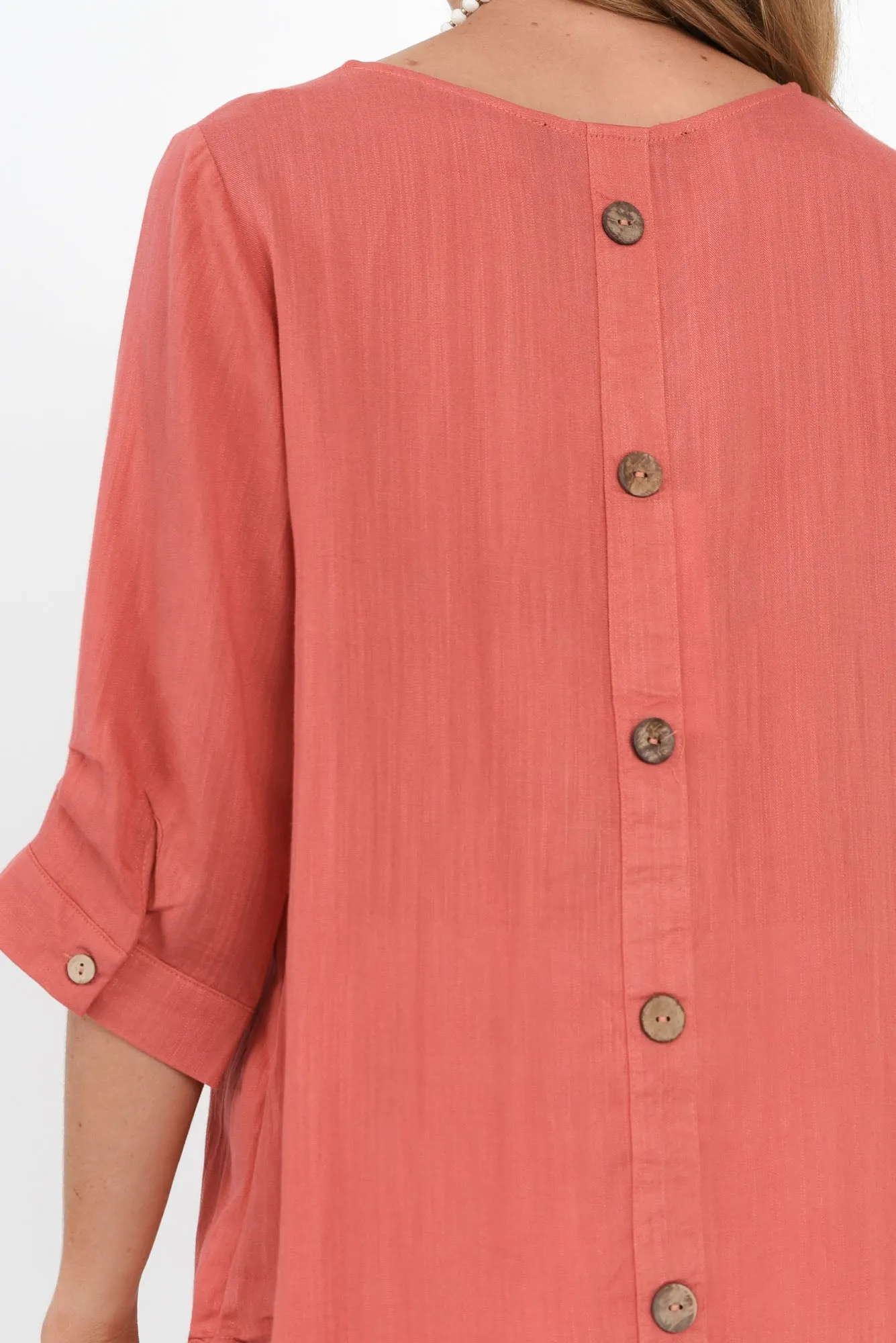 Gomez Peach Button Top sold by Blue Bungalow product image thumbnail 5