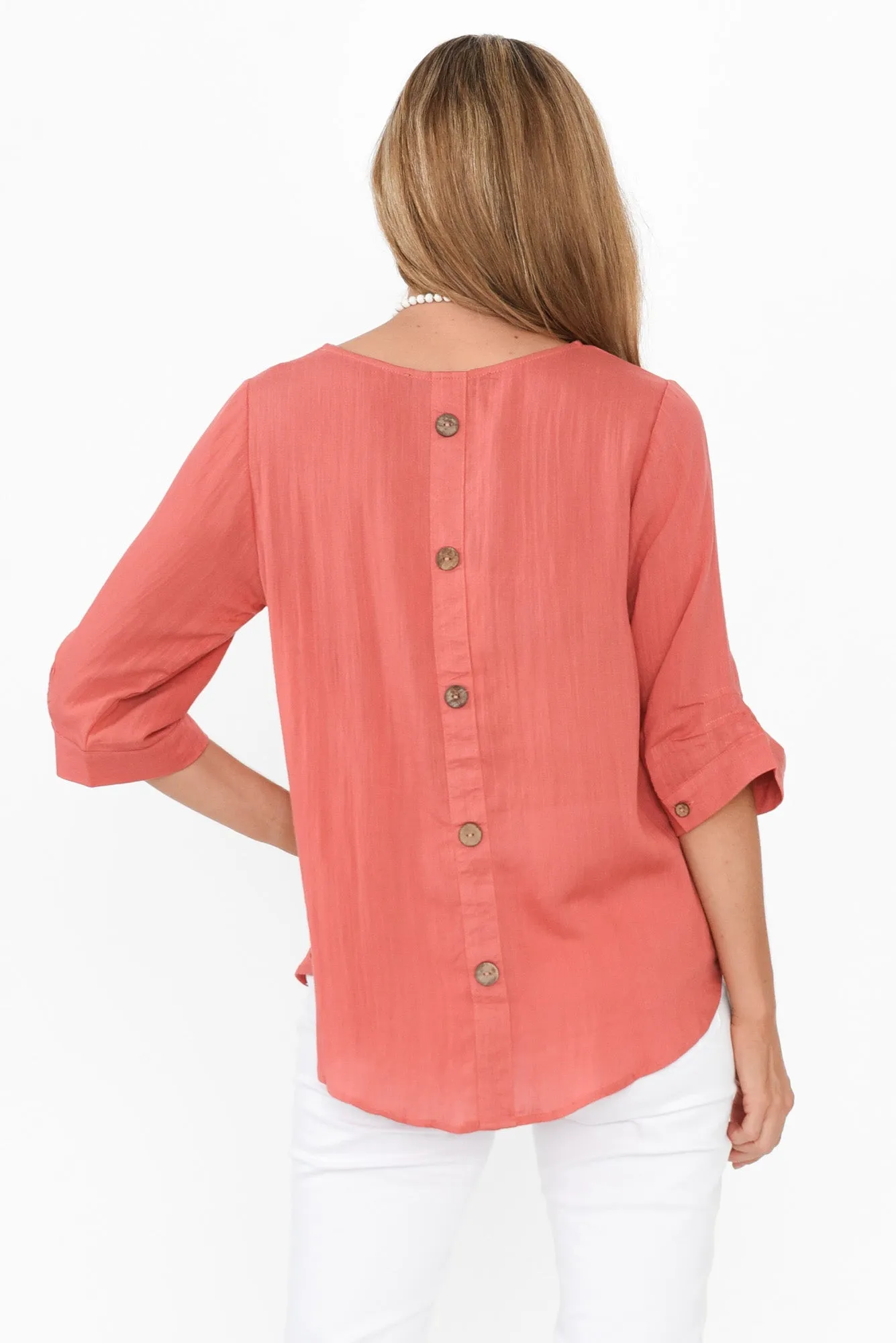 Gomez Peach Button Top sold by Blue Bungalow product image thumbnail 4
