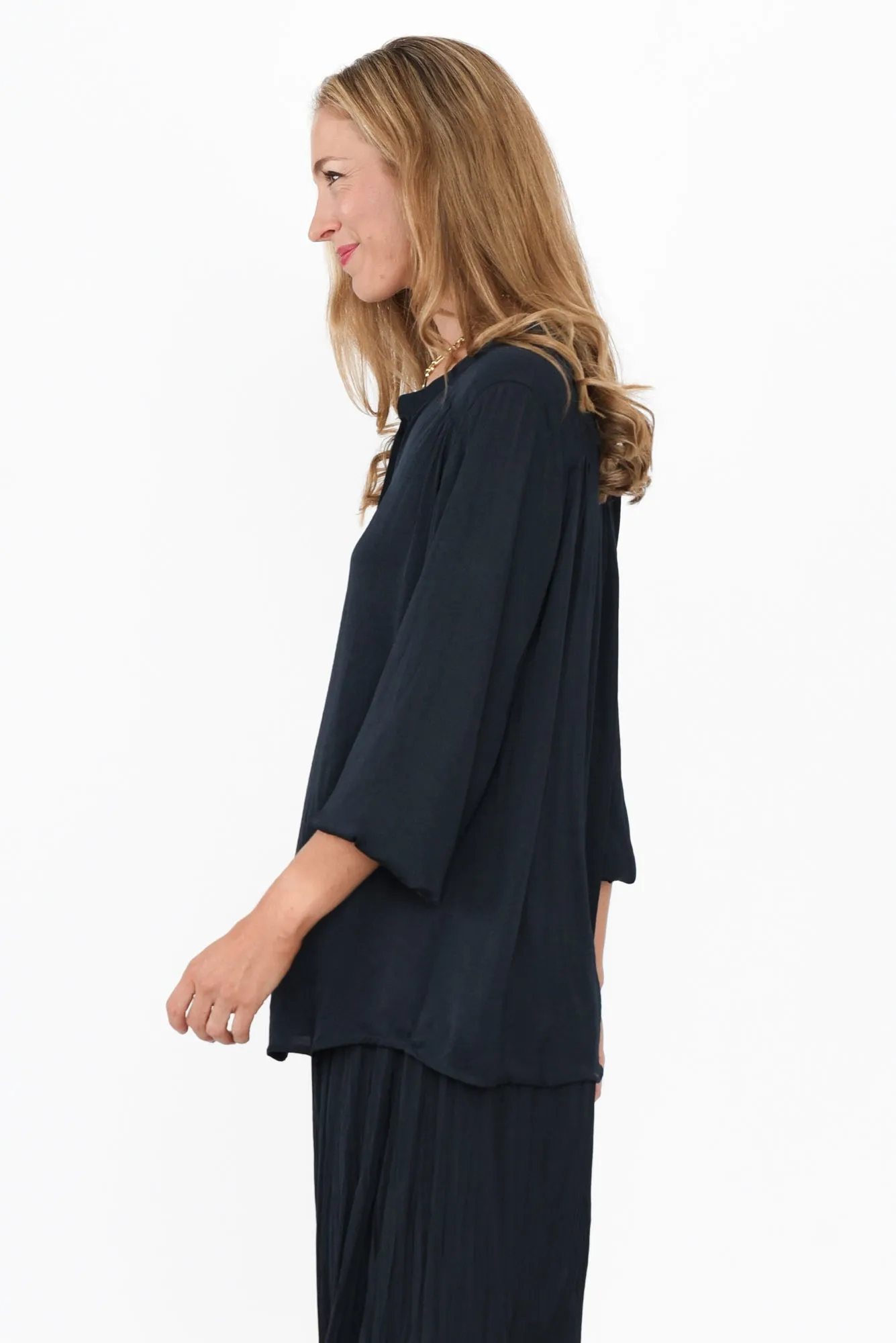Luxe Navy Gloss Tunic sold by Blue Bungalow product image thumbnail 3