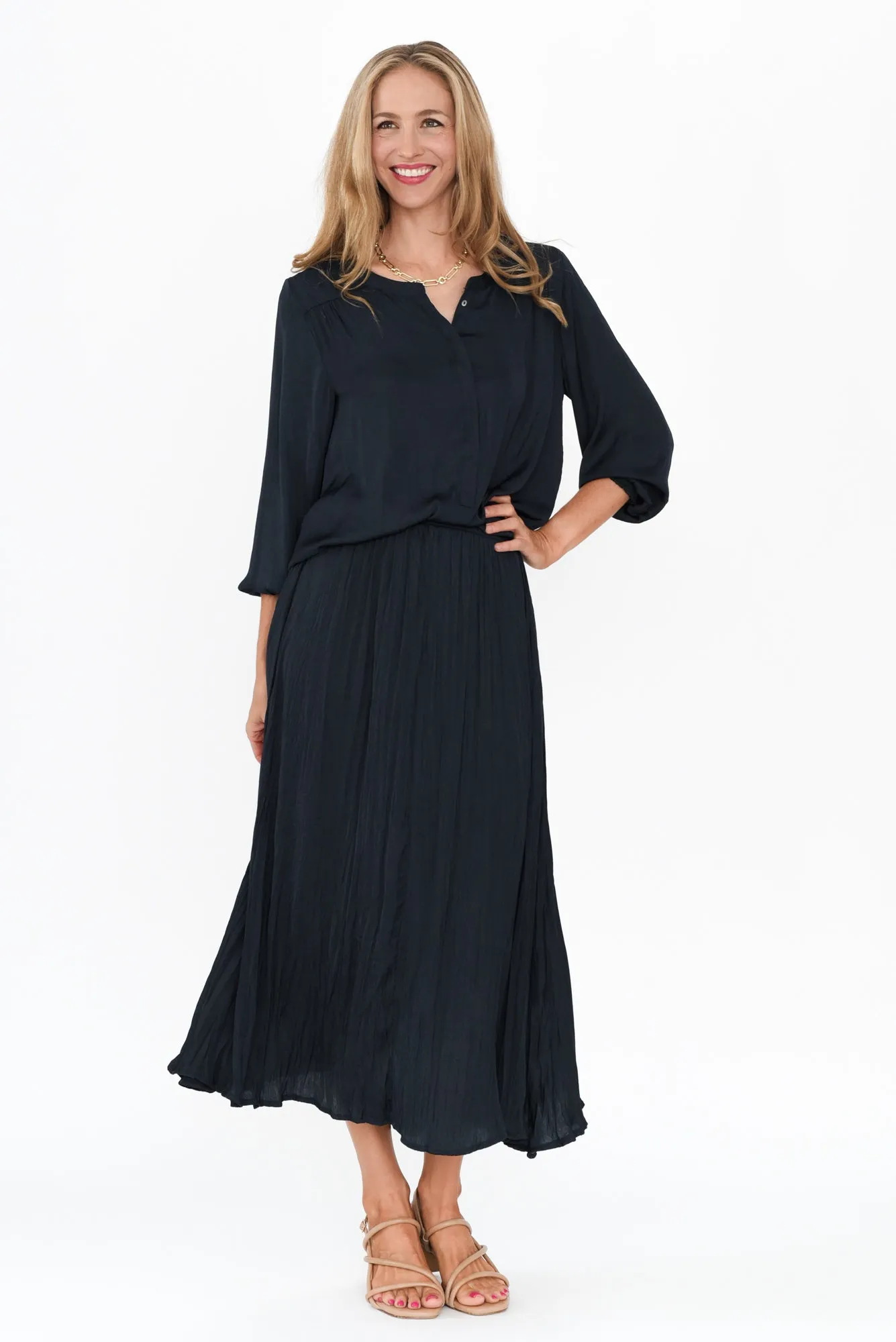 Luxe Navy Gloss Tunic sold by Blue Bungalow product image thumbnail 2