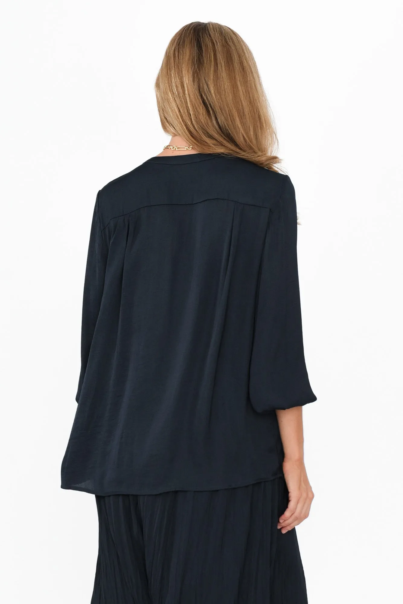 Luxe Navy Gloss Tunic sold by Blue Bungalow product image thumbnail 4