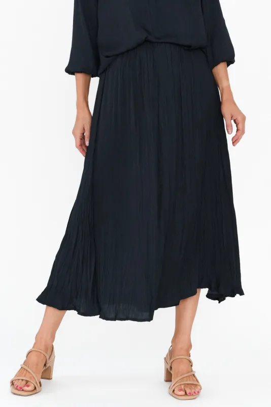 Kiko Navy Crinkle Skirt sold by Blue Bungalow
