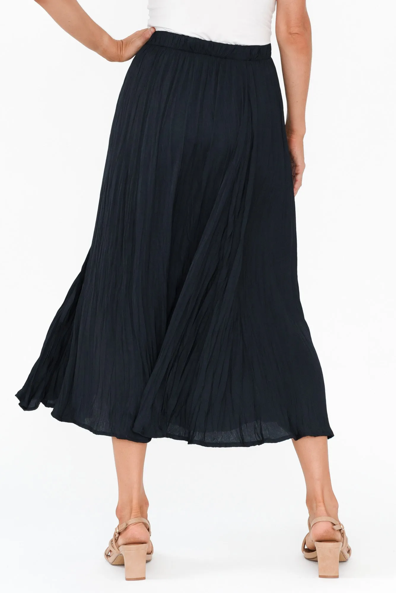 Kiko Navy Crinkle Skirt sold by Blue Bungalow product image thumbnail 5