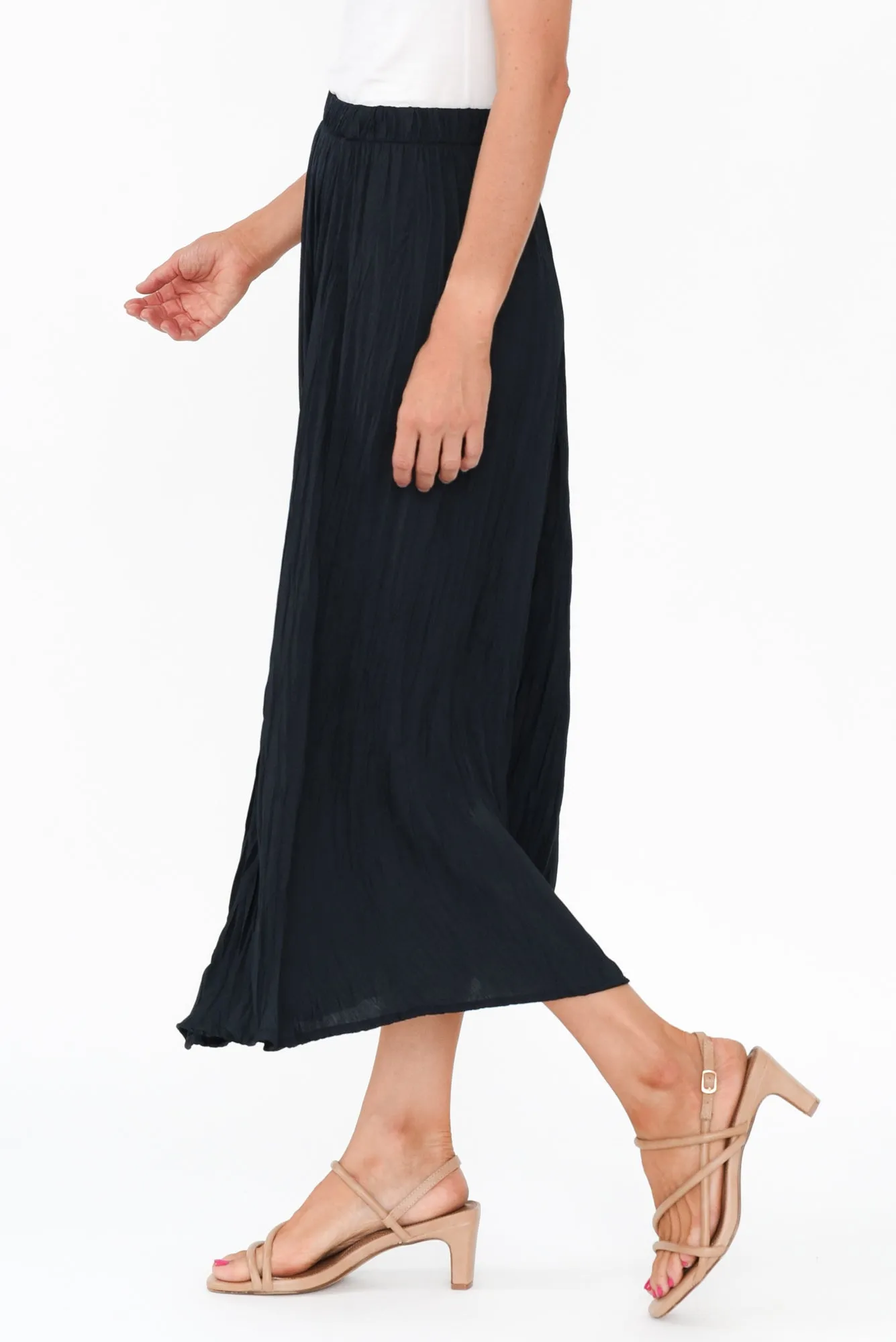 Kiko Navy Crinkle Skirt sold by Blue Bungalow product image thumbnail 4
